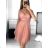 Šaty spoločenské elegantné letné bez rukávov dámske (S/M ONE SIZE) TALIANSKA MÓDA IMPSH2235841/DU S/M staroružová