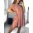 Šaty letní oversize krátký rukáv dámské (S/M ONE SIZE) ITALSKÁ MÓDA IMWB23340/DU S/M tmavo ružová