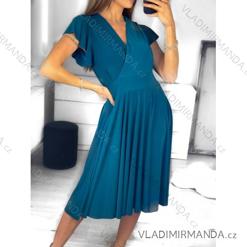 Šaty elegantný letný krátky rukáv dámske (S/M ONE SIZE) TALIANSKA MÓDA IMWGB231614