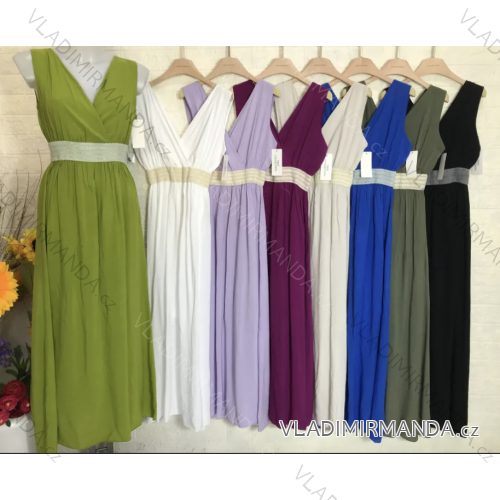 Šaty dlhé elegantné bez rukávov dámske (S/M ONE SIZE) TALIANSKA MÓDA IMPGM231651