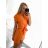 Overal letný krátky rukáv dámsky (S/M ONE SIZE) TALIANSKA MÓDA IMWB23320/DU S/M oranžová