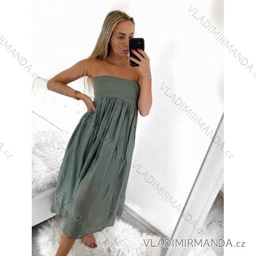 Šaty ala sukně letní bez rukávu dámské (S/M ONE SIZE) ITALSKá MóDA IM723033