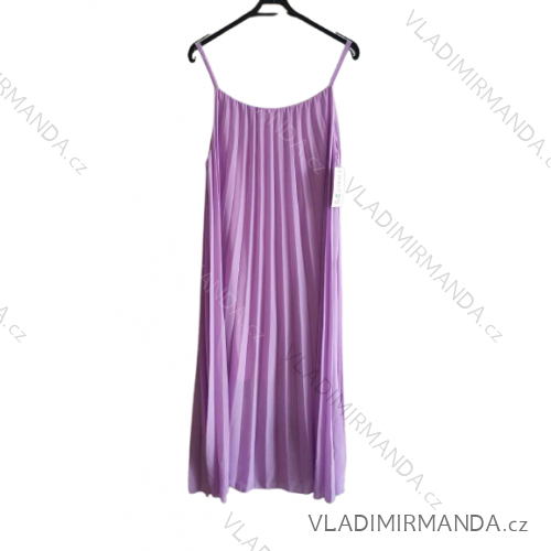 Šaty šifónové letné na ramienka dámske (S/M ONE SIZE) TALIANSKA MóDA IM3235015/DU S/M fialová