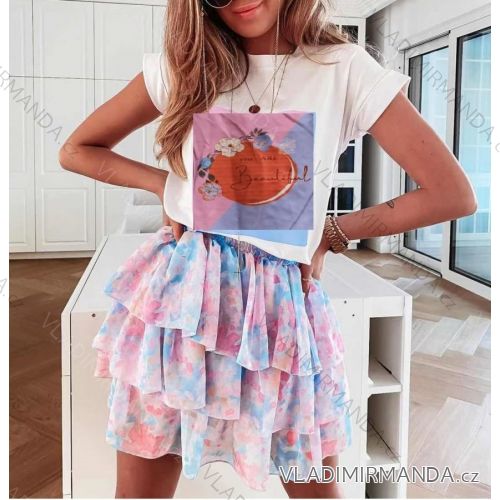 Tričko krátky rukáv dámske (S / M ONE SIZE) TALIANSKÁ MÓDA IMWY21609/DR S / M biela
