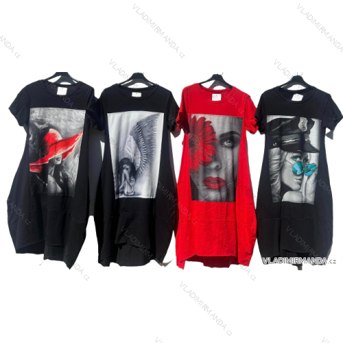 Šaty oversize oválne krátky rukáv dámske (S/M/L ONE SIZE) TALIANSKA MÓDA IMD23503