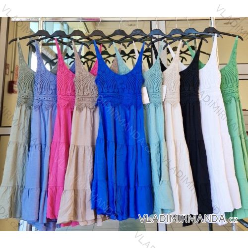 Šaty letné boho krajkové na ramienka dámske (S/M ONE SIZE) TALIANSKA MÓDA IMWKK232354