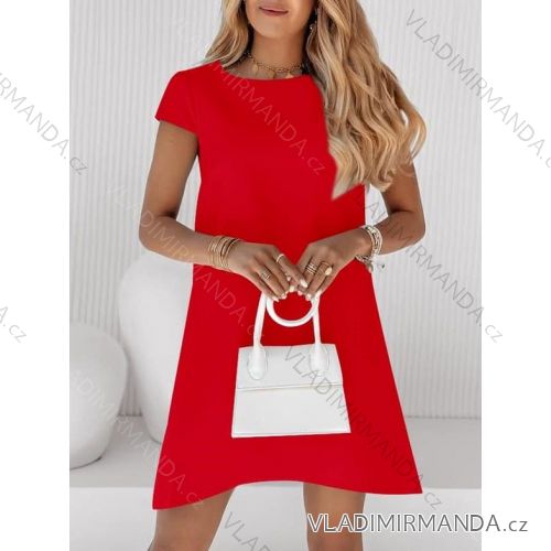 Šaty elegantný letný krátky rukáv dámske (S/M ONE SIZE) TALIANSKA MÓDA IMD23498/DU