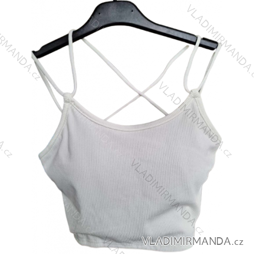 Tielko crop top na ramienka dámske (S/M ONE SIZE) TALIANSKA MÓDA IMPBB22L20824/DU biela