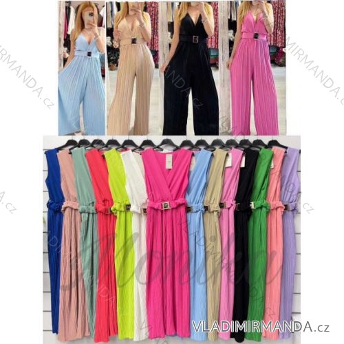 Overal dlhý elegantný s opaskom bez rukávu dámsky (S/M ONE SIZE) TALIANSKA MÓDA IM423364