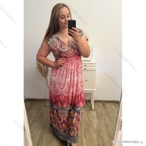 Šaty dlhé bez rukávov icecool dámske (L/XL/2XL/3XL ONE SIZE) FRANCÚZSKA MÓDA FMB231936-B