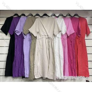 Šaty letné mušelínové krátky rukáv dámske (S/M ONE SIZE) TALIANSKA MÓDA IMWGS232579