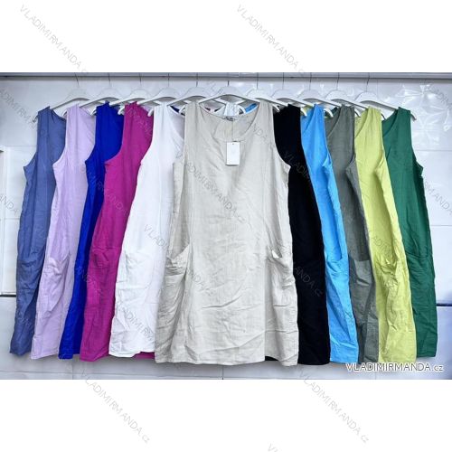 Šaty letné na ramienka dámske (S/M ONE SIZE) TALIANSKA MÓDA IMWC232587