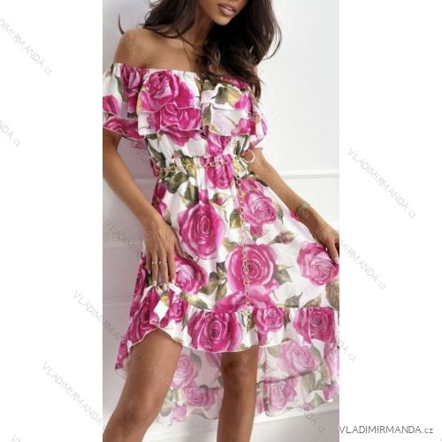 Šaty letný carmen s retiazkou dámske (S/M ONE SIZE) TALIANSKA MÓDA IMWD232546