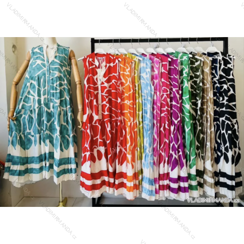 Šaty letné bez rukávu dámske (S/M ONE SIZE) TALIANSKA MÓDA IMPEM233324