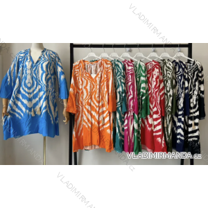Šaty letný dlhý rukáv dámske (S/M ONE SIZE) INDICKÁ MÓDA IMPEM23C6809XIN