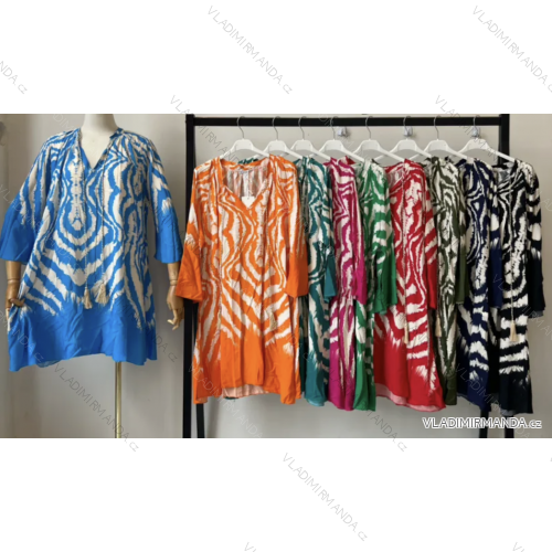 Šaty letný dlhý rukáv dámske (S/M ONE SIZE) INDICKÁ MÓDA IMPEM23C6809XIN