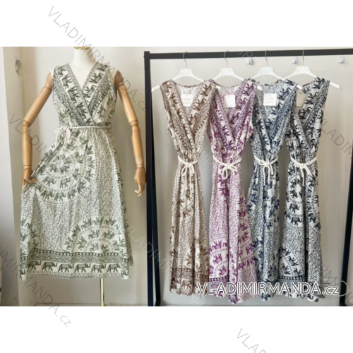 Šaty letné bez rukávu dámske (S/M ONE SIZE) TALIANSKA MÓDA IMPEM2323182