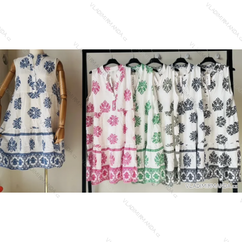 Šaty letné bez rukávu dámske (S/M ONE SIZE) TALIANSKA MÓDA IMPEM234131A