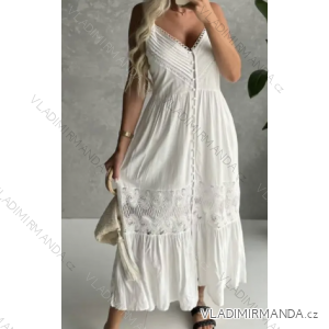 Šaty dlhé letné boho krajkové na ramienka dámske (S/M ONE SIZE) TALIANSKA MÓDA IMPGM236406