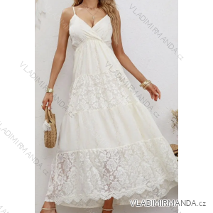 Šaty dlhé letné boho krajkové na ramienka dámske (S/M ONE SIZE) TALIANSKA MÓDA IMPGM236416