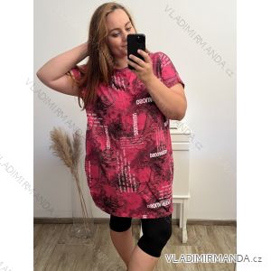 Šaty voľnočasové krátky rukáv dámske nadrozmer (3XL/4XL ONE SIZE) TALIANSKA MóDA IM423381