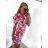 Šaty elegantní krátký rukáv dámské (S/M ONE SIZE) ITALSKá MODA IM923030/DU S/M svetlo ružová
