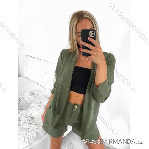 Súprava elegantné sako a kraťasy dámska (S/M ONE SIZE) TALIANSKA MÓDA IMWB23356
