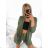 Súprava elegantné sako a kraťasy dámska (S/M ONE SIZE) TALIANSKA MÓDA IMWB23356/DU S/M khaki