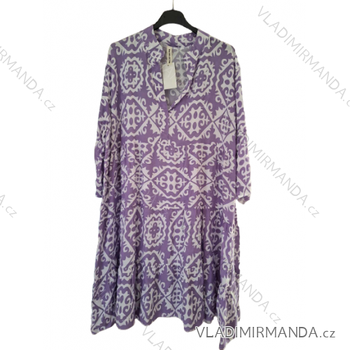 Šaty letné košeľové krátky rukáv dámske nadrozmer (M/L/XL/2XL ONE SIZE) TALIANSKA MÓDA IMP168231360A