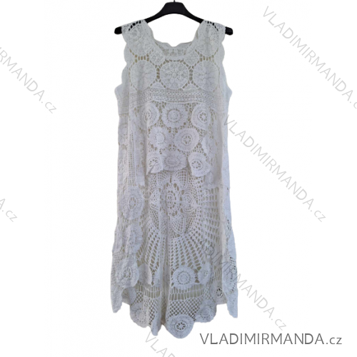 Přehoz letní přes plavky na ramínka dámský (S/M ONE SIZE) ITALSKÁ MÓDA IMPLI23210/DUR S/M biela