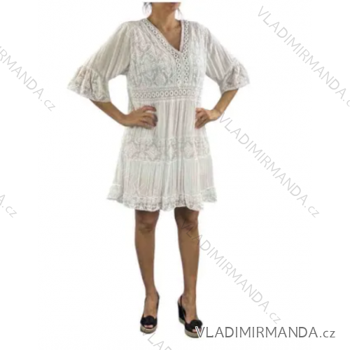 Šaty letné krajkové boho krátky rukáv dámske (S/M/L/XL ONE SIZE) TALIANSKA MÓDA IMP1682321121