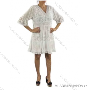 Šaty letné krajkové boho krátky rukáv dámske (S/M/L/XL ONE SIZE) TALIANSKA MÓDA IMP1682321121/DUR