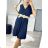 Šaty letní s páskem krátký rukáv dámské (S/M/L ONE SIZE) ITALSKÁ MÓDA IM323065/DU M / L tmavo ružová