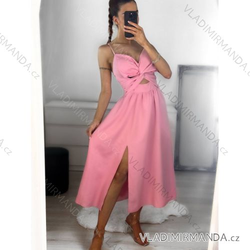 Šaty letné elegantné na ramienka dámske (S/M ONE SIZE) TALIANSKA MÓDA IMWGB231706