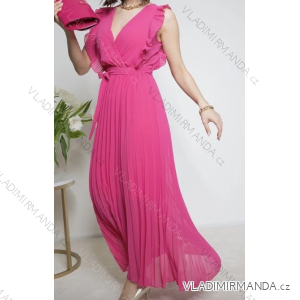 Šaty dlhé letné elegantné skladané bez rukávov dámske (S/M ONE SIZE) TALIANSKA MÓDA IMPBB2413166x
