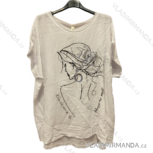 Tunika oversize krátky rukáv dámska nadrozmer (XL/2XL/3XLONE SIZE) TALIANSKA MÓDA IMB23WOMAN