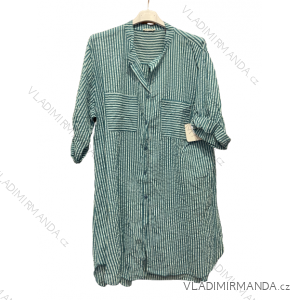 Šaty košeľové 3/4 dlhý rukáv dámske nadrozmer (XL/2XL ONE SIZE) TALIANSKA MÓDA IMD23499