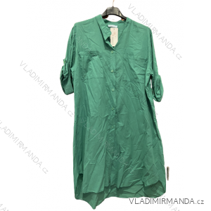 Šaty košeľové oversize 3/4 rukáv dámske nadrozmer (XL/2XL ONE SIZE) TALIANSKA MODA IM723SEINA