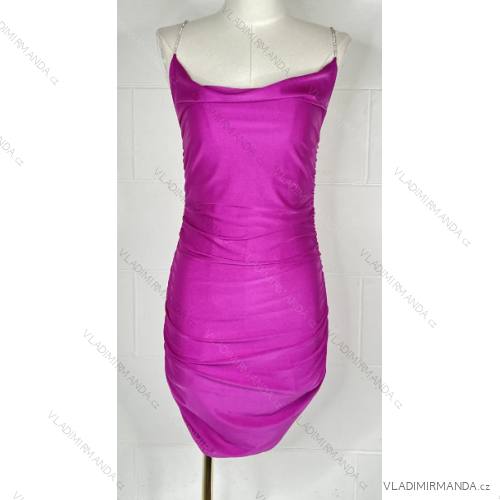 Šaty letné elegantné na ramienka dámske (S/M ONE SIZE) TALIANSKA MÓDA IMPBB23H6083