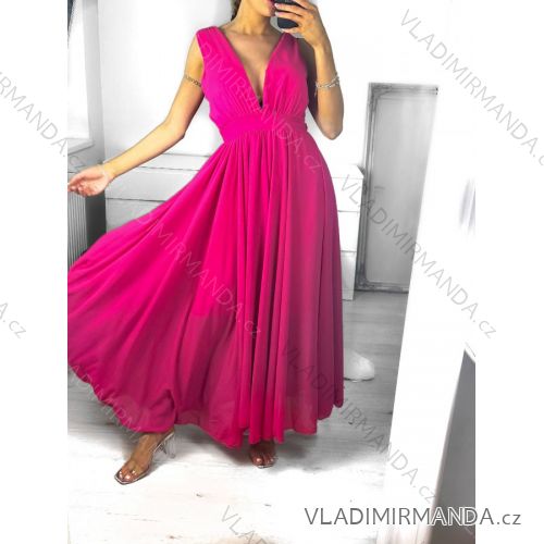 Šaty dlhé letné elegantné spoločenské bez rukávov dámske (S/M ONE SIZE) TALIANSKA MÓDA IMPSH237554