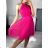 Šaty spoločenské bez rukávov dámske (S/M ONE SIZE) TALIANSKA MÓDA IMPSH2435901 biela S / M