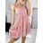 Šaty elegantné letné na ramienka dámske (S/M ONE SIZE) TALIANSKA MÓDA IMD22426/DU S/M staroružová