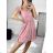 Šaty elegantné letné na ramienka dámske (S/M ONE SIZE) TALIANSKA MÓDA IMD22426/DU S/M staroružová