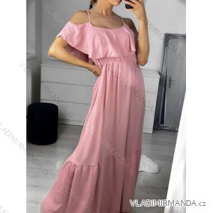 Šaty dlhé carmen na ramienka dámske (S/M/L ONE SIZE) TALIANSKA MÓDA IMD22374/DU