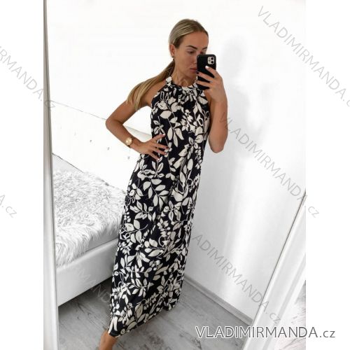 Šaty dlhé bez rukávov letné icecool dámske (S/M/L ONE SIZE) TALIANSKA MÓDA IMM22M2942-8/DU