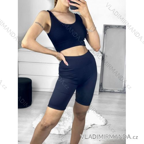 Legíny kraťasy krátké dámské (S-2XL) TURECKÁ MÓDA TMB23002/DU S čierna