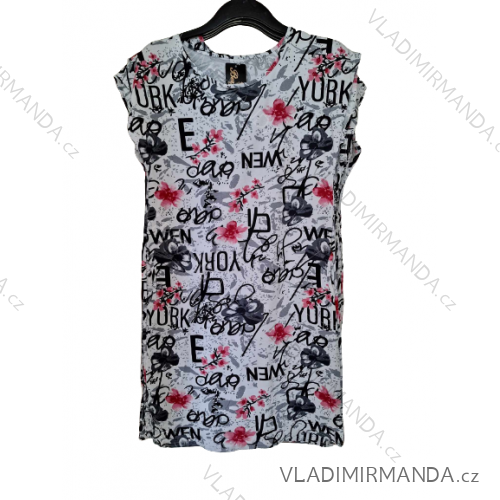 Šaty krátky rukáv dámske nadrozmerné (L-3XL) POLSKÁ MÓDA PMF23YORK