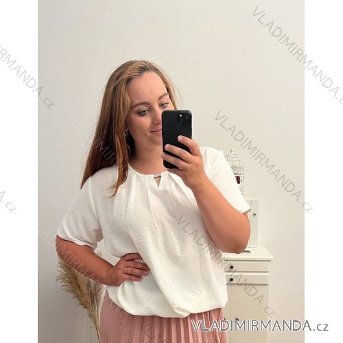 Tunika krátky rukáv dámska nadrozmer (M-3XL) POĽSKÁ MODA PME23DONNA