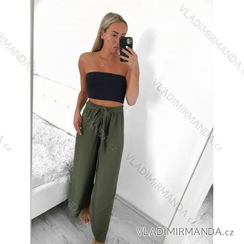 Nohavice dlhé letné dámske (S/M ONE SIZE) TALIANSKA MÓDA IMM23M15338/DU