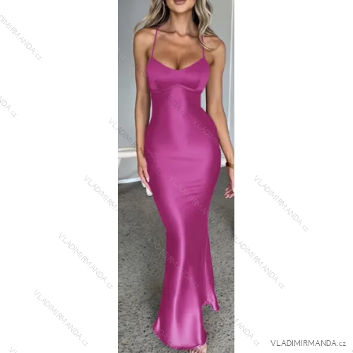 Šaty dlhé elegantné na ramienka dámske (S/M ONE SIZE) TALIANSKA MÓDA IMPLS2329407